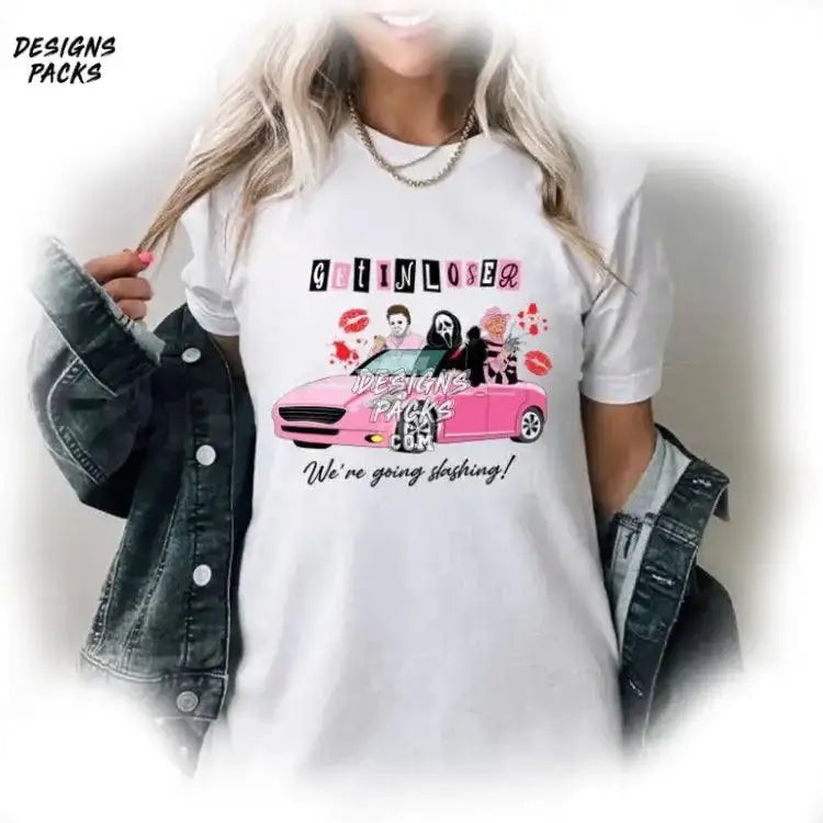 Mean Girls Horror Characters Sublimation Halloween Png Design