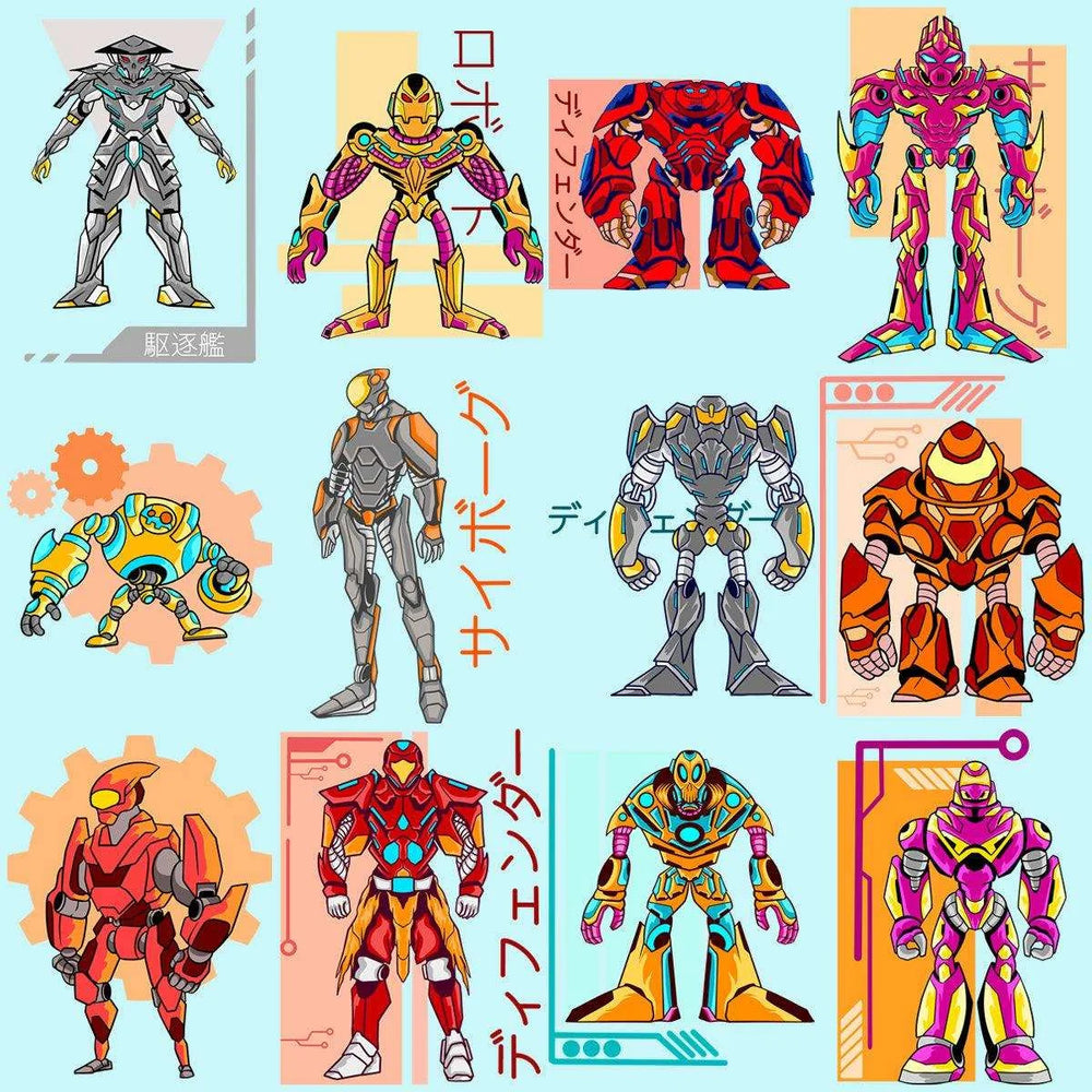 24 Mecha Robot Designs Bundle PNG