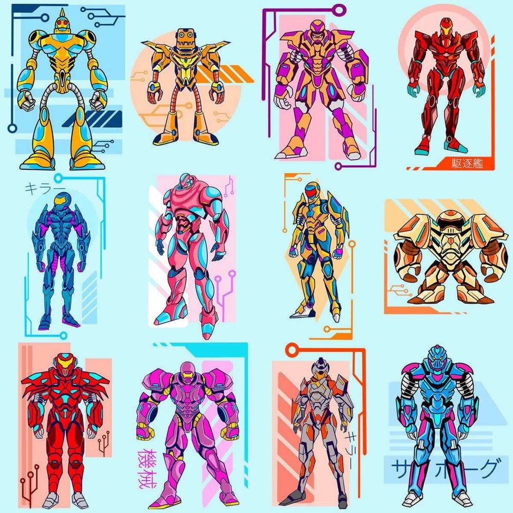 24 Mecha Robot Designs Bundle PNG