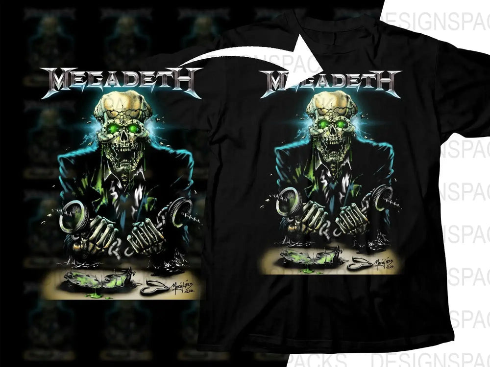Megadeth Band Album Art Design Skeleton Png Halftone Digital Download