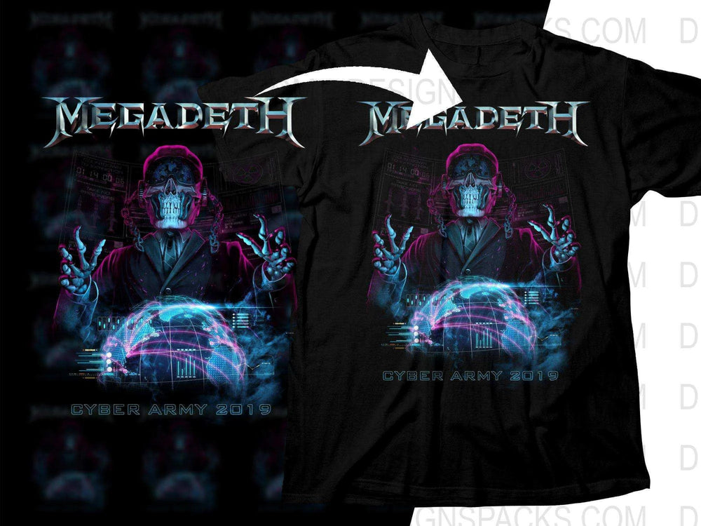 Megadeth Cyber Army 2019 Futuristic Design Png Halftone Digital Download