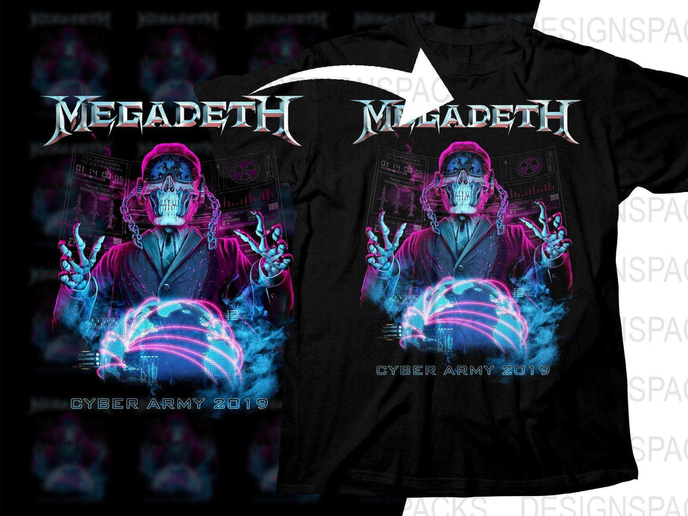 Megadeth Cyber Army 2019 Tour Rock Music Band Png Halftone Digital Download