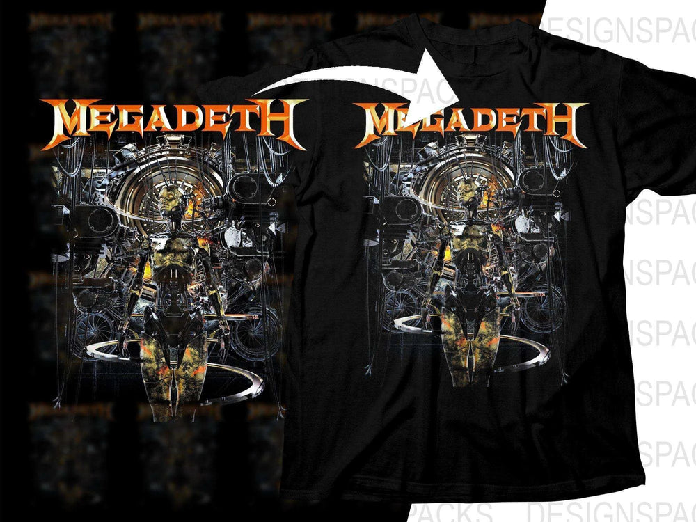 Megadeth Cybernetic Mechanical Rock Music Band Art Graphic Png Halftone Digital Download