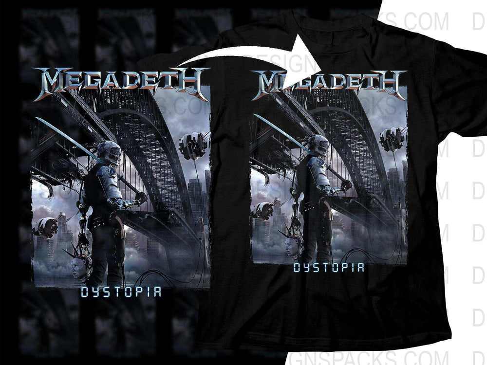 Megadeth Dystopia Album Inspired Artwork Rock Png Halftone Digital Download