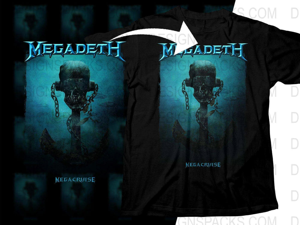 Megadeth Megacruise Skull Art Watercolor Effect Png Halftone Digital Download
