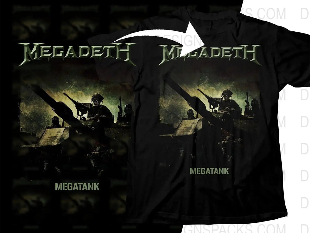 Megadeth Megatank Retro Design Heavy Metal Png Halftone Digital Download