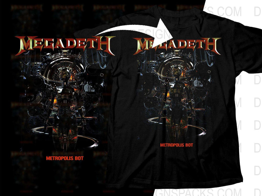 Megadeth Metropolis Bot Rock Design Png Halftone Digital Download