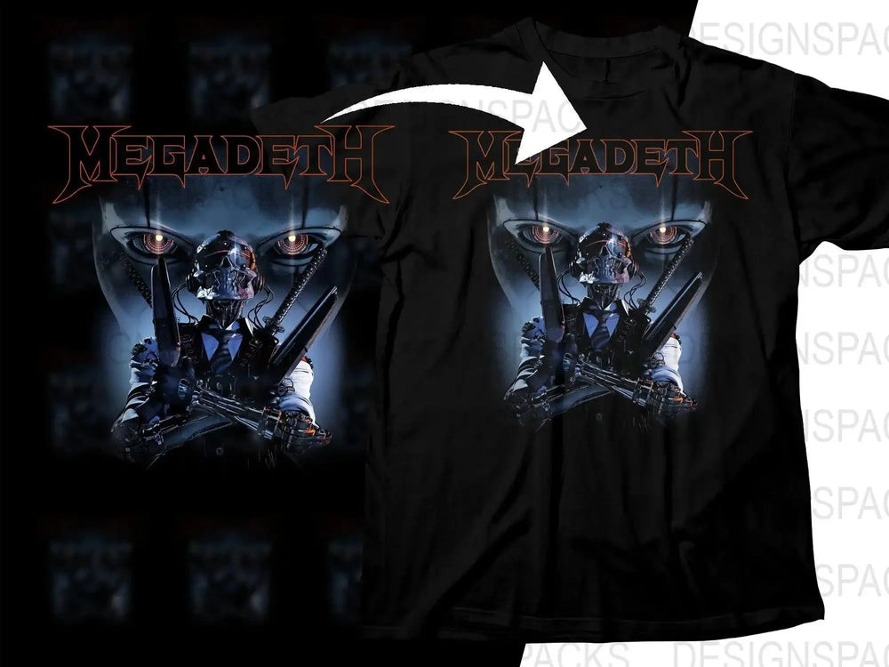 Megadeth Rock Band Album Art Illustration Png Halftone Digital Download