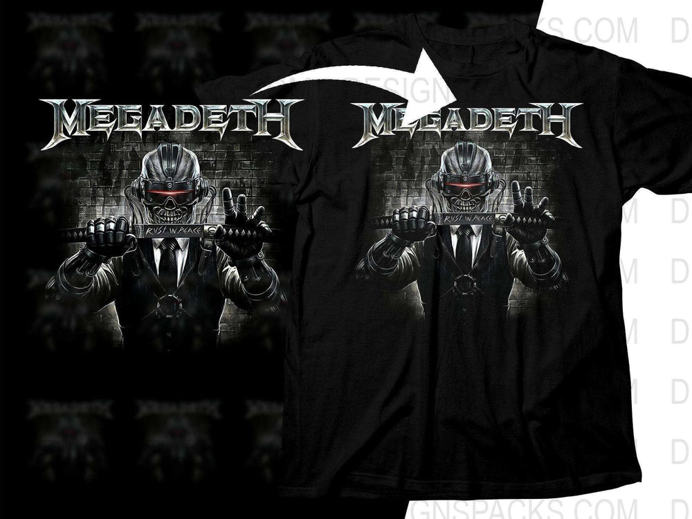 Megadeth Rust In Peace Robot Design Png Halftone Digital Download