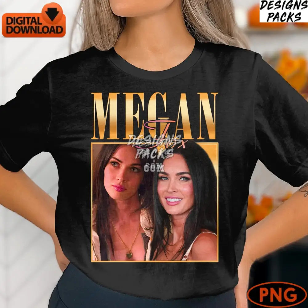 Megan Fox Celebrity Digital Download Two Stunning Photos Collage Art Print For Fans Unique High