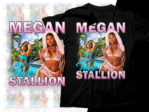 Megan Thee Stallion Bootleg Stylized Graphic Png Digital Download