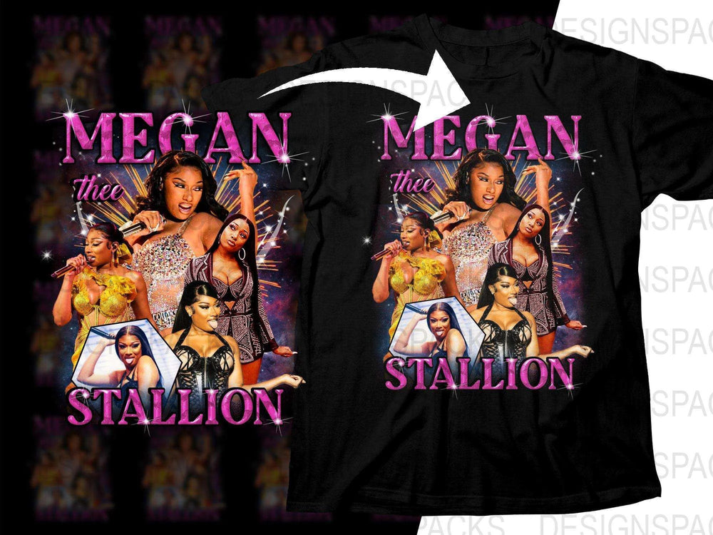 Megan Thee Stallion Colorful Graphic Print Png Digital Download