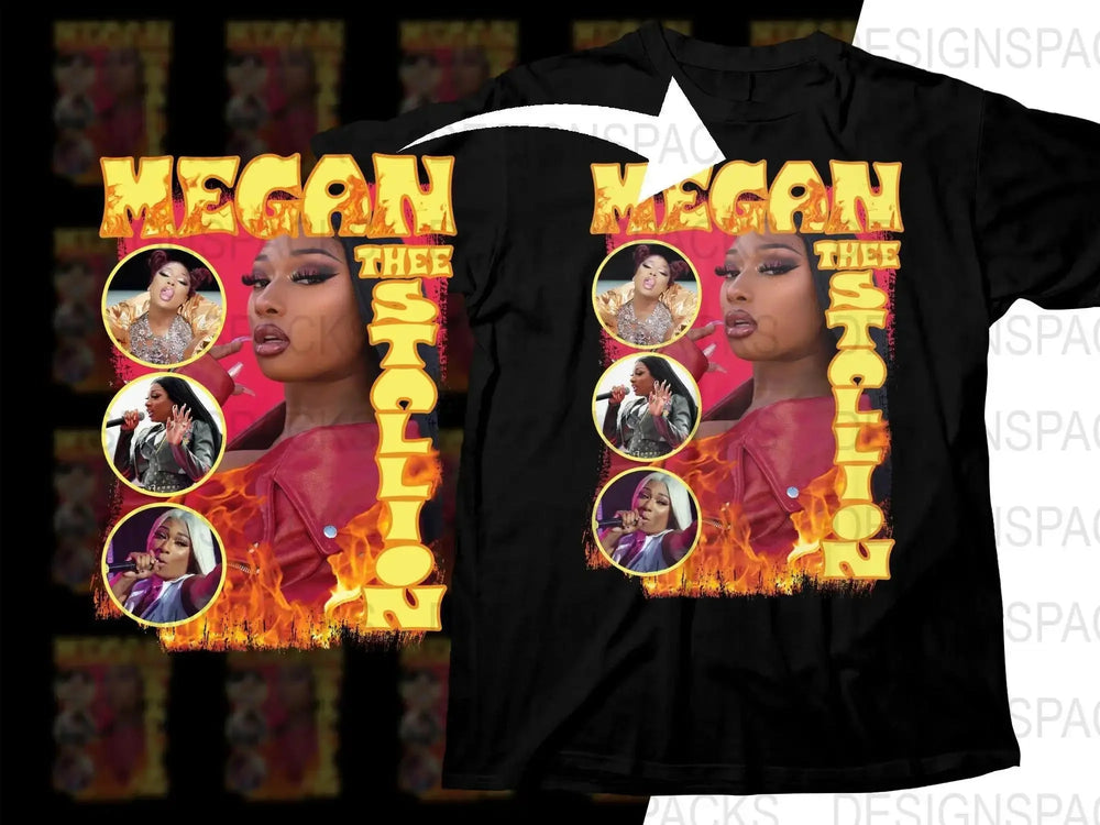 Megan Thee Stallion Flame Graphic Design Png Digital Download