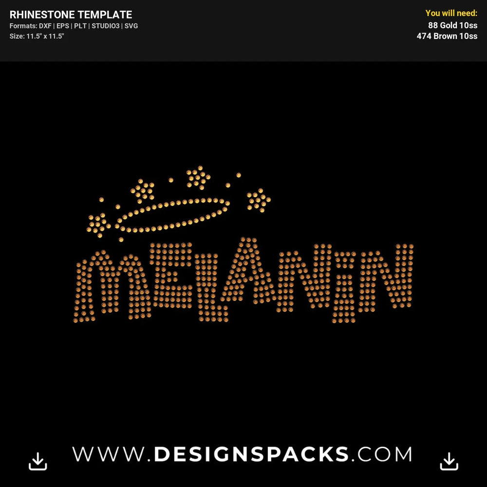 Melanin Stars Rhinestone Digital Template