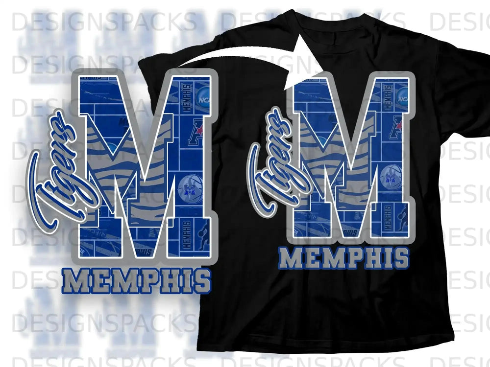 Memphis Tigers M Graphic T-shirt for Fans Sports Apparel