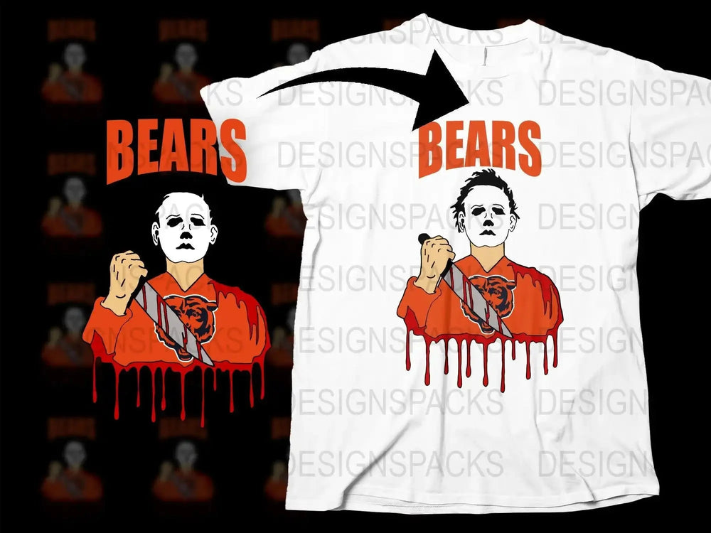 Menacing Michael Myers Bears Horror Fan Png Digital Download