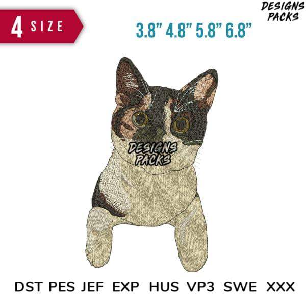 Cute French Bulldog embroidery design in 4 sizes, PES DST JEF formats, print-ready for instant download.