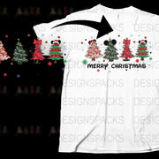 Festive Christmas Tree T-Shirt, Colorful Holiday Apparel, Merry Christmas Text, Unisex Adult Clothing