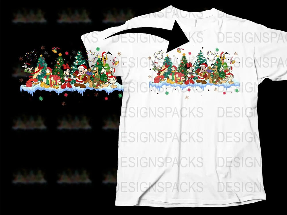 Christmas T-Shirt, Festive Holiday Santa and Reindeer Graphic Tee, Family Matching Shirts for Holiday Season Celebrations
