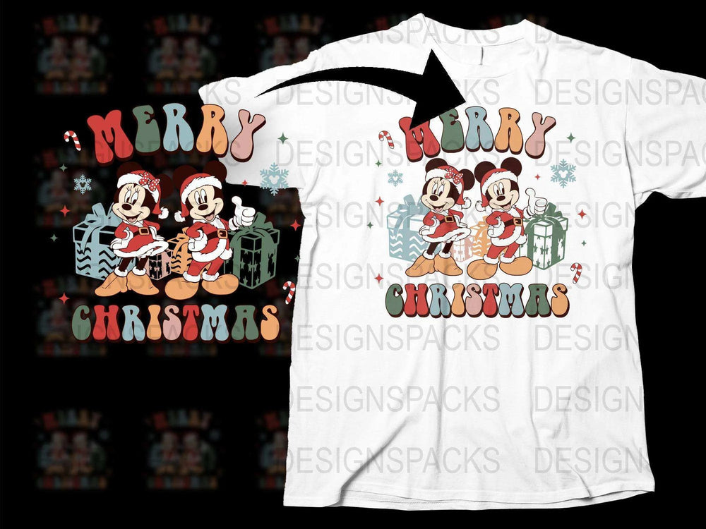 Festive Christmas T-Shirt with Vintage Cartoon Santa Design, Holiday Apparel for Family Celebrations