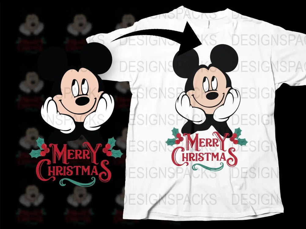 Mickey Mouse Christmas T-Shirt, Cute Holiday Graphic Tee, Disney Character Festive Apparel