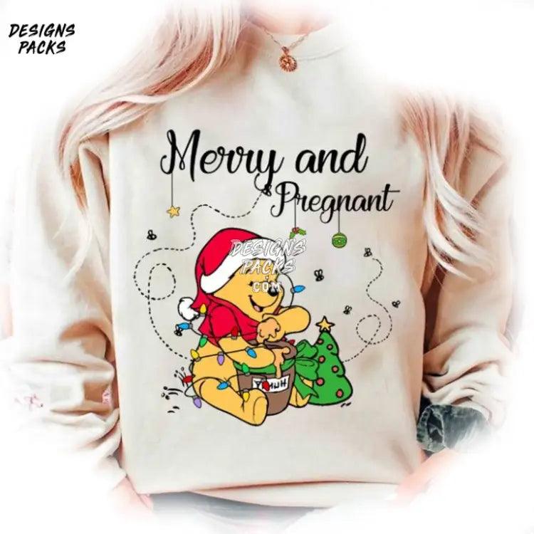 Merry Christmas Pregnancy Reveal Cartoon And Pregnant Png Design