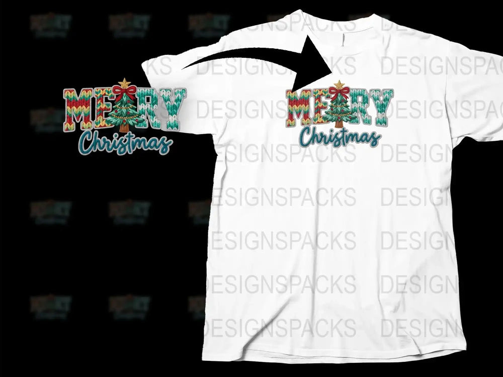 Festive Merry Christmas T-Shirt Colorful Holiday Typography Unisex White Tee Gift