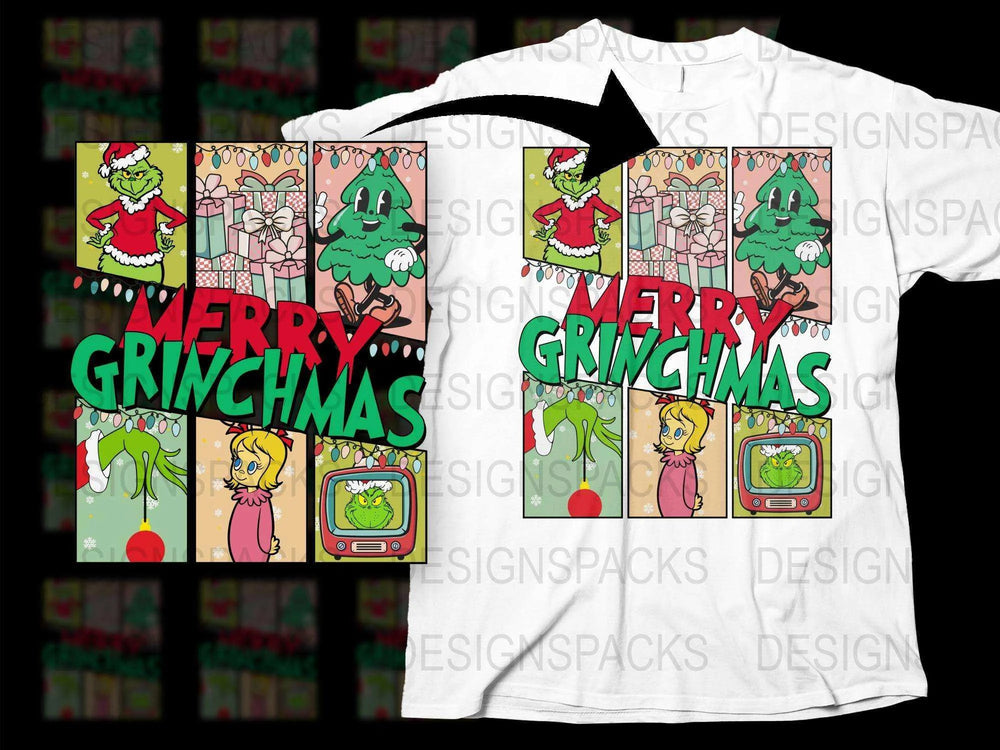 Merry Grinchmas T-Shirt, Funny Christmas Tee, Holiday Grinch Graphic Shirt, Unisex Adult Clothing
