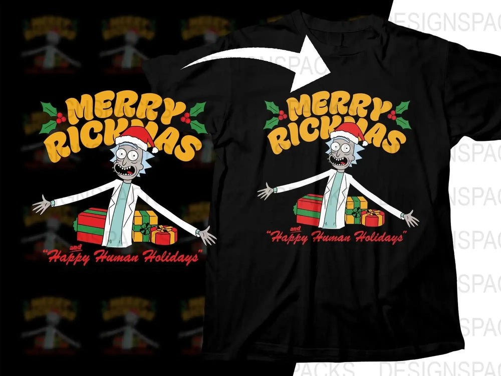 Merry Rickmas Santa Rick and Christmas Fun Png Digital Download