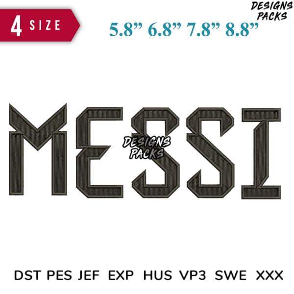 Messi embroidery design in 4 sizes, DST PES JEF formats for instant download