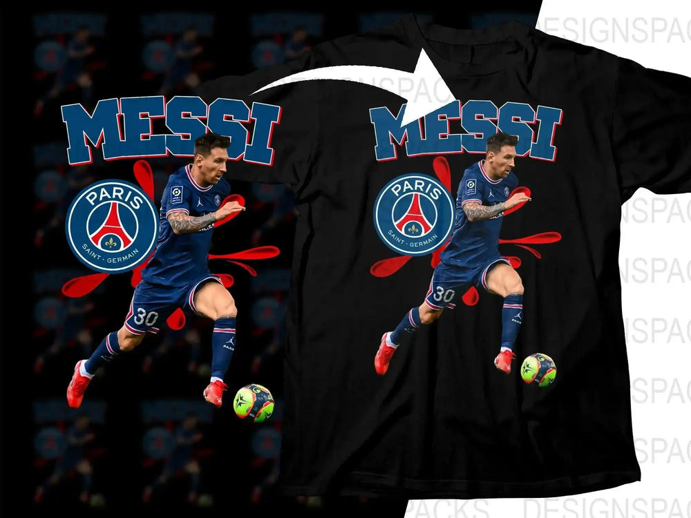 Messi Paris Saint Germain Graphic Soccer Png Digital Download