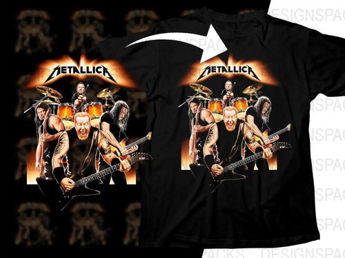 Metallica Band Performance Sketch Art Graphic Png Halftone Digital Download
