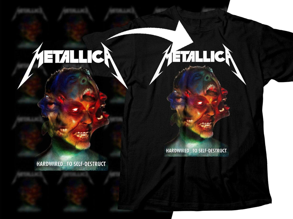 Metallica Hardwired...To Self Destruct Multicolored Screaming Faces Rock Art Png Halftone Digital Download