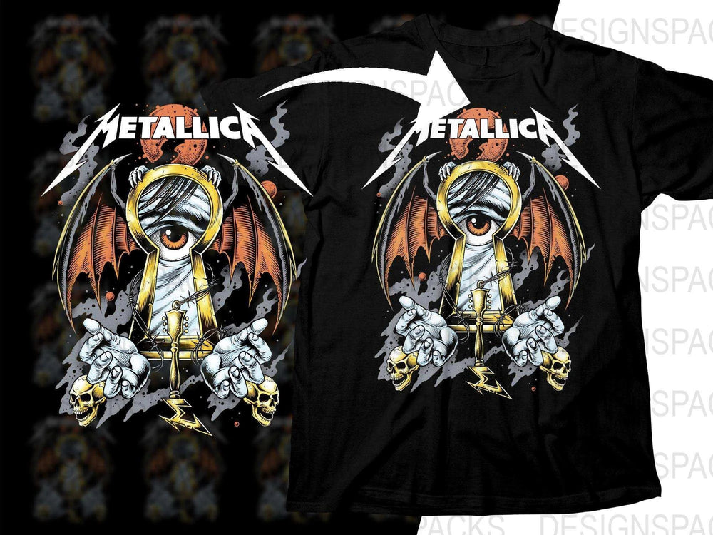 Metallica Keyhole Angelic Artwork Rock Style Png Halftone Digital Download