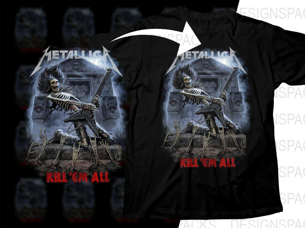 Metallica Kill 'Em All Rockstar Album Rock Band Graphic Png Halftone Digital Download