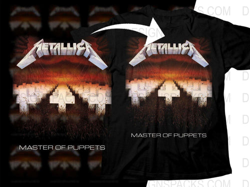 Metallica Master Of Puppets Album Cover Png Halftone Digital Download