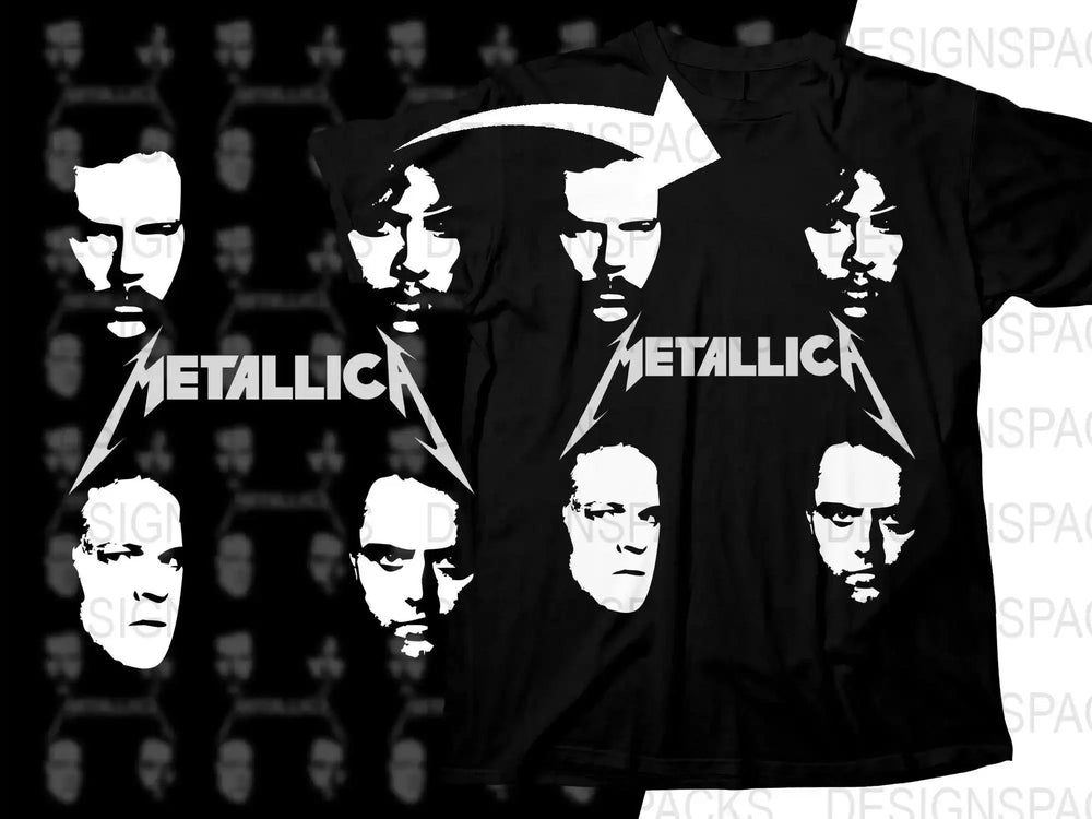 Metallica Rock Band Members Graphic Design Png Design Digital Download