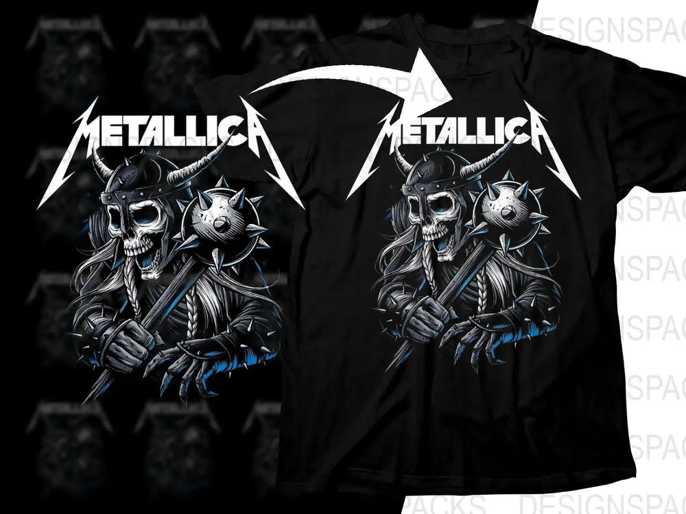 Metallica Viking Warrior Graphic Heavy Metal Png Halftone Digital Download