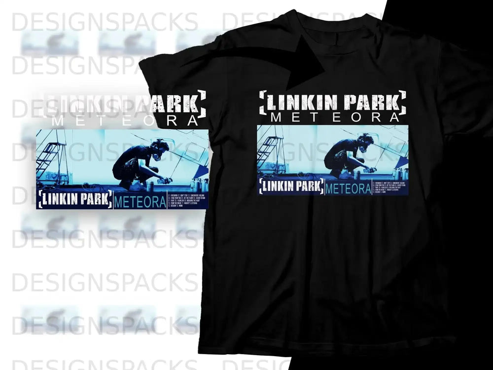 Linkin Park Meteora t-shirt with band and tracklist design.
