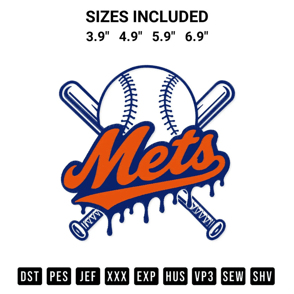 Mets Baseball Embroidery Design