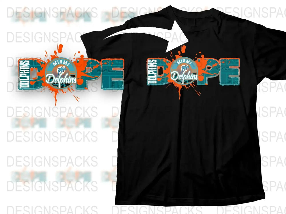 Miami Dolphins T-Shirt, Orange Splash Ink Design, Sports Fan Apparel, Unisex Graphic Tee