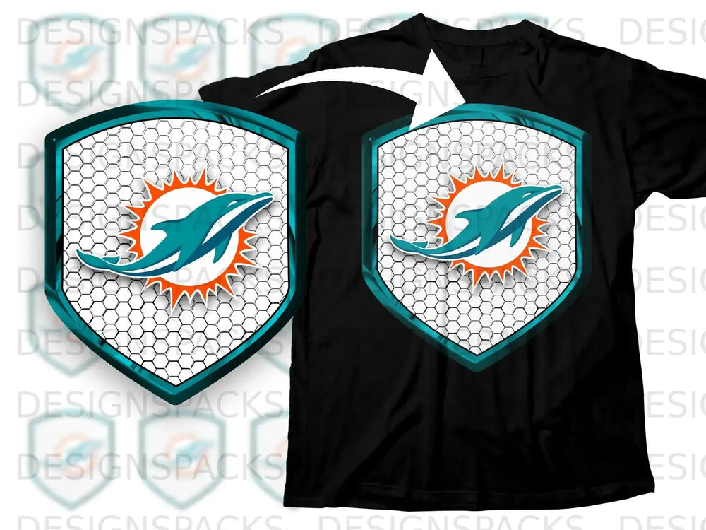 Miami Dolphins Honeycomb Shield Graphic T-Shirt
