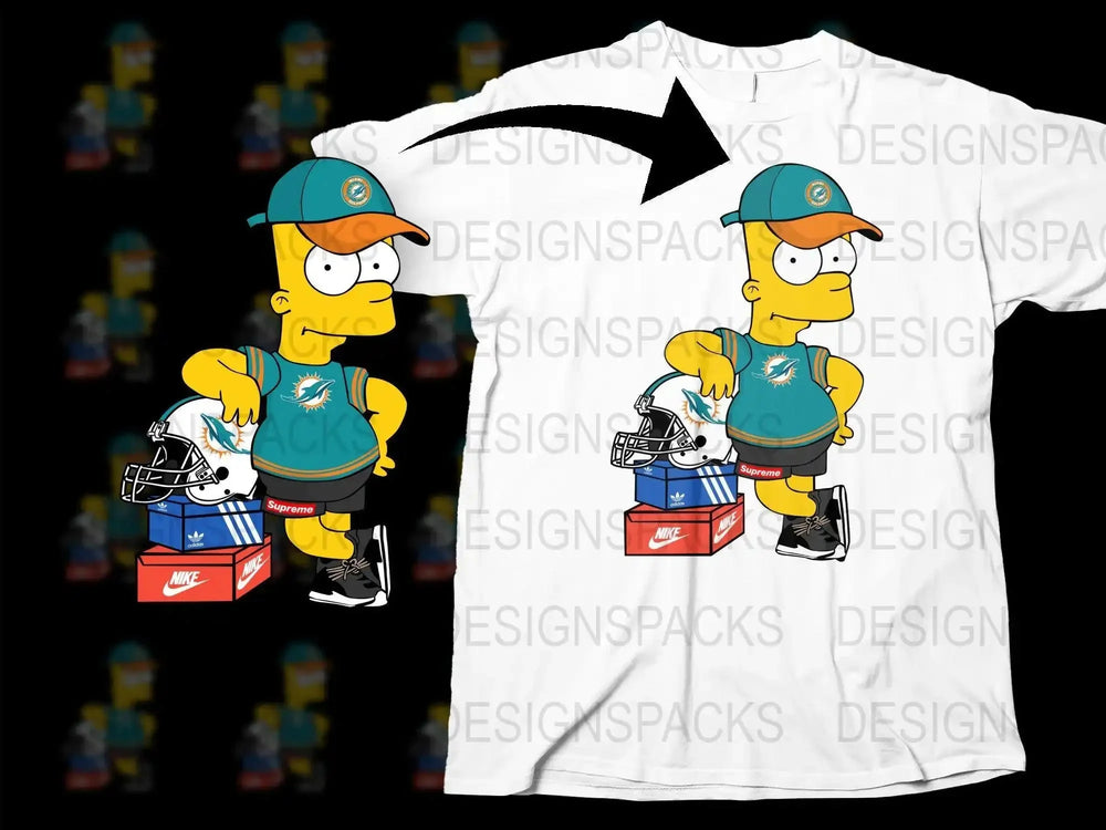 Miami Dolphins Sports Fans Graphic Png Digital Download