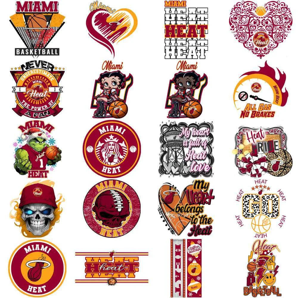 56 Miami Heat Basketball Designs Bundle PNG