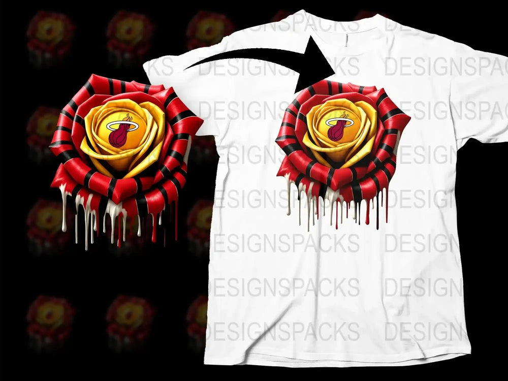 Unique Red and Yellow Flower Graphic T-Shirt, Artistic Floral Design Tee, Unisex Fashion Top, Stylish Summer Wear