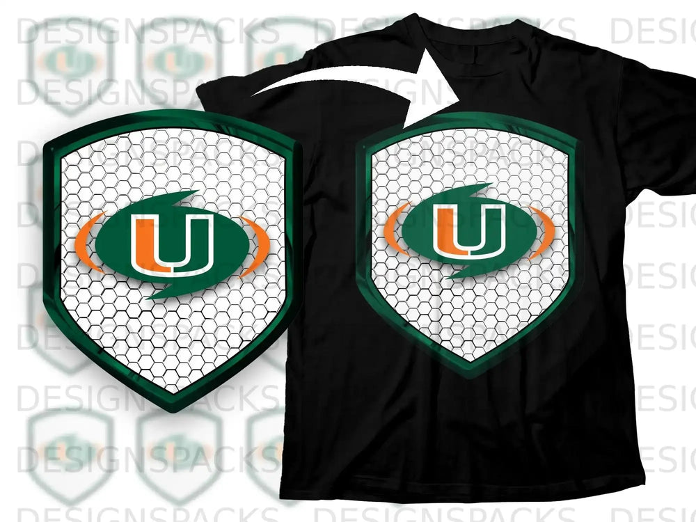 Shield Graphic with U Logo Design T-Shirt