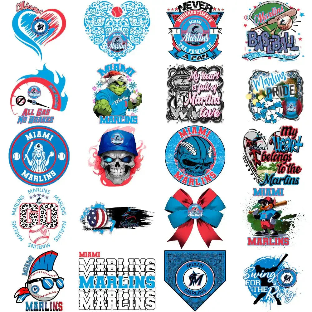 66 Miami Marlins Baseball Designs Bundle PNG