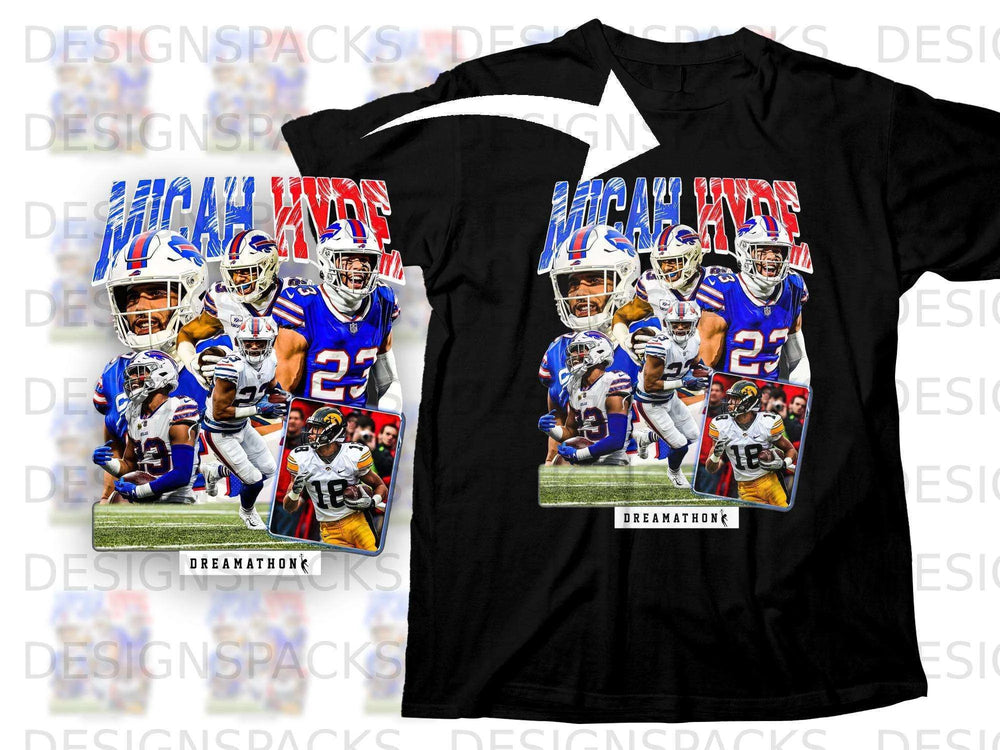Buffalo Bills players Josh Allen and Stefon Diggs on a t-shirt.