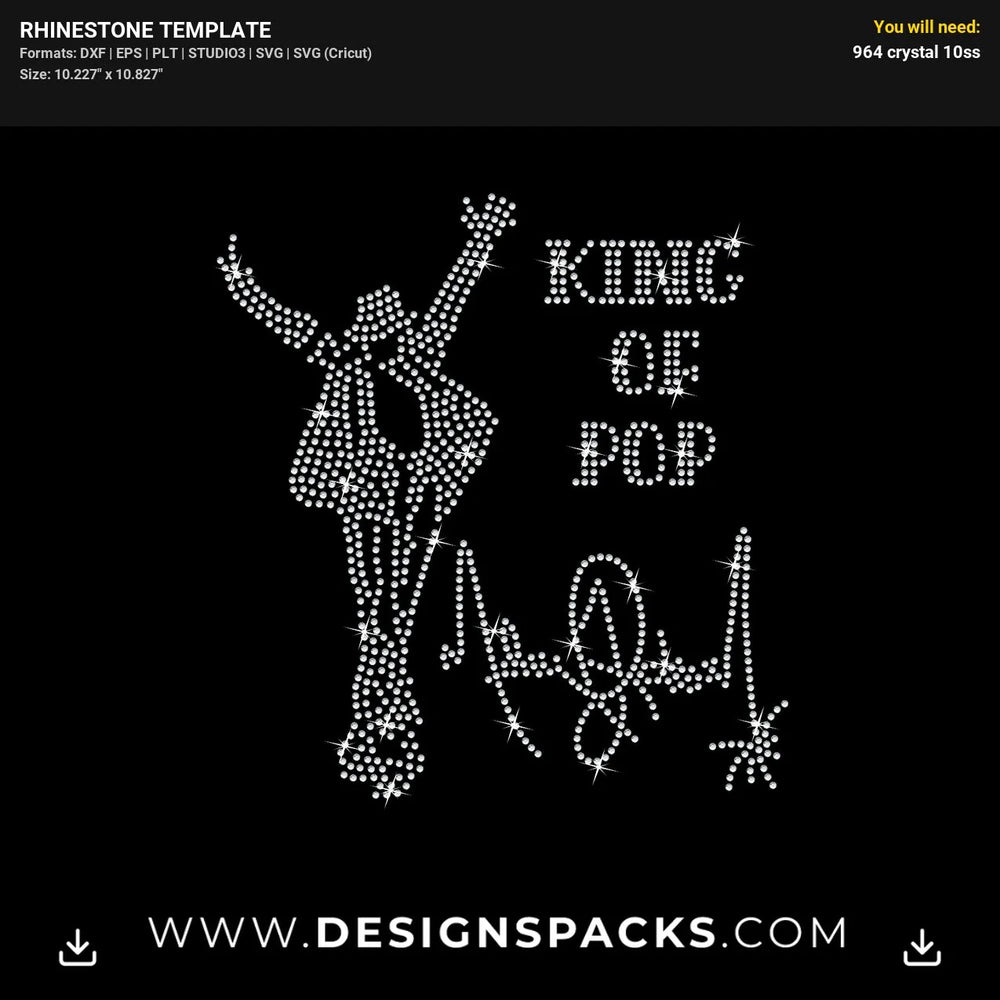 Michael Jackson2 Rhinestone Digital Template