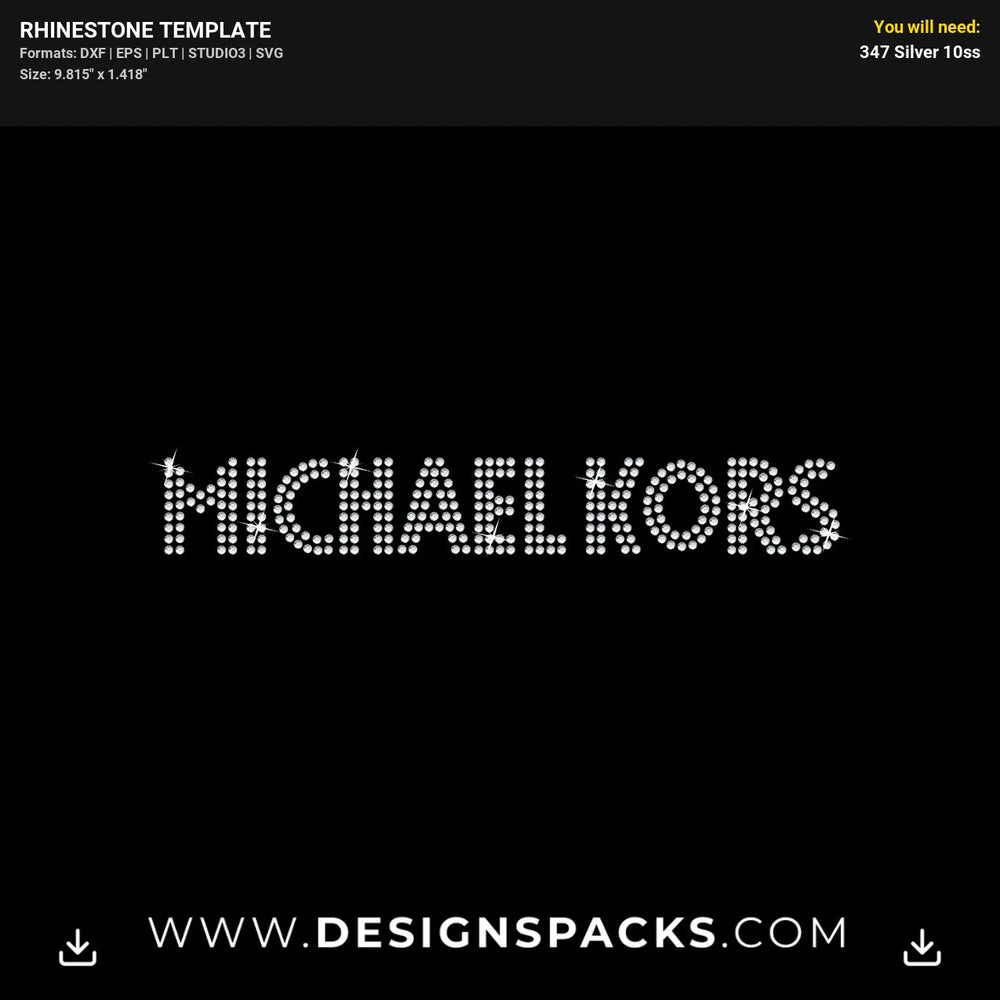 Michael Kors 9.8X1.4 Rhinestone Digital Template